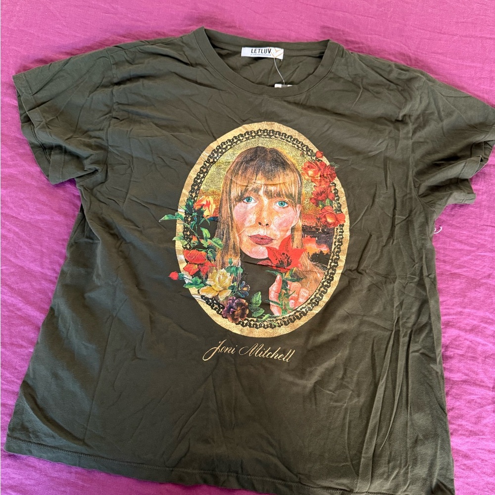 Olive Joni Mitchell Graphic Tee with Portrait Design - Anthropologie